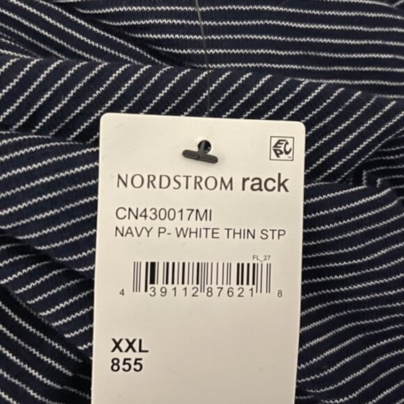 Caslon XXL Navy White Striped Sleeveless Asymmetrical Hem Maxi Dress NWT - Picture 6 of 7